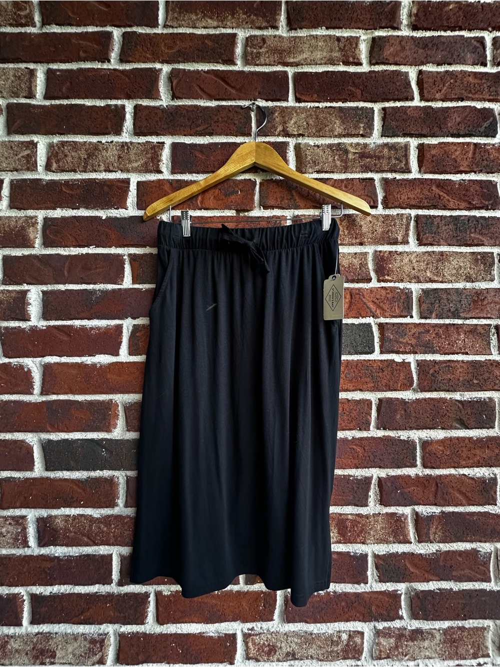 jcpenney Black Elastic-Waist Midi Skirt